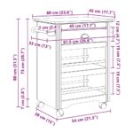 vidaXL Kuchynský vozík "BODO" Bielo-hnedý 67,5x45x80 cm – Obrázok 9