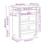 vidaXL Kuchynský vozík BODO sivý 67,5x45x80 cm – Obrázok 9