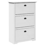 VidaXL Stojan na topánky "BODO" Biely 80x35x118 cm – Obrázok 2