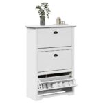 VidaXL Stojan na topánky "BODO" Biely 80x35x118 cm