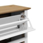 VidaXL Stojan na topánky "BODO" Biela a hnedá 80x35x118 cm – Obrázok 8