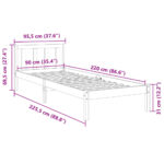 vidaXL Extra dlhá posteľ bez matraca biela 90x220 cm masívna borovica – Obrázok 9