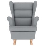 VidaXL Hojdacie kreslo Svetlosivá 74x90x102 cm Látka – Obrázok 4