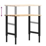 vidaXL pracovný stôl 80x60x(71,5-98) cm masívny dub – Obrázok 9