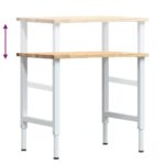 vidaXL pracovný stôl 80x60x(71,5-98) cm masívny dub – Obrázok 9