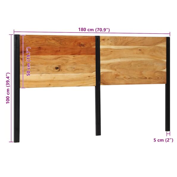Čelo vidaXL 180 cm z masívneho dreva akácie a železa – Obrázok 12