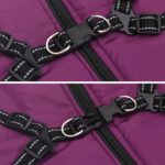 vidaXL Psí kabát s postrojom vodeodolná reflexná fialové 5XL – Obrázok 8