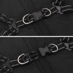 vidaXL Psí kabát s postrojom vodeodolná reflexná čierna L48 – Obrázok 8