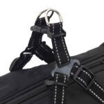 vidaXL Psí kabát s postrojom vodeodolná reflexná čierna L48 – Obrázok 9