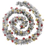 vidaXL Vianočná girlanda s ozdobami a LED svetlami zelená 10 m PVC – Obrázok 3