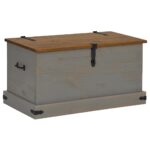 vidaXL Úložná truhlica HALDEN sivá 91x48x47 cm masívna borovica – Obrázok 2