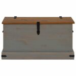 vidaXL Úložná truhlica HALDEN sivá 91x48x47 cm masívna borovica – Obrázok 3