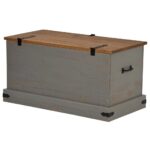 vidaXL Úložná truhlica HALDEN sivá 91x48x47 cm masívna borovica – Obrázok 5