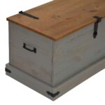 vidaXL Úložná truhlica HALDEN sivá 91x48x47 cm masívna borovica – Obrázok 8
