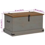 vidaXL Úložná truhlica HALDEN sivá 91x48x47 cm masívna borovica – Obrázok 9