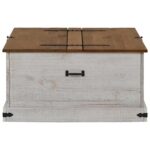 vidaXL Úložná komoda HALDEN Biela 91x91x47 cm Borovicový masív – Obrázok 4