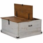 vidaXL Úložná komoda HALDEN Biela 91x91x47 cm Borovicový masív – Obrázok 5