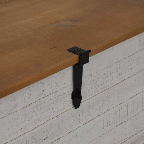 vidaXL Úložná komoda HALDEN Biela 91x91x47 cm Borovicový masív – Obrázok 7