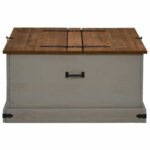 vidaXL Úložná truhlica HALDEN sivá 91x91x47 cm masívna borovica – Obrázok 4