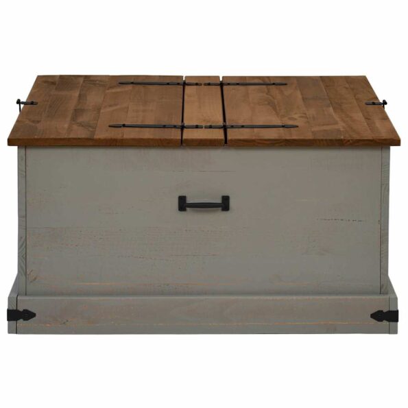 vidaXL Úložná truhlica HALDEN sivá 91x91x47 cm masívna borovica – Obrázok 4