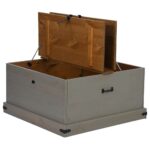 vidaXL Úložná truhlica HALDEN sivá 91x91x47 cm masívna borovica – Obrázok 6