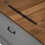 vidaXL Úložná truhlica HALDEN sivá 91x91x47 cm masívna borovica – Obrázok 8