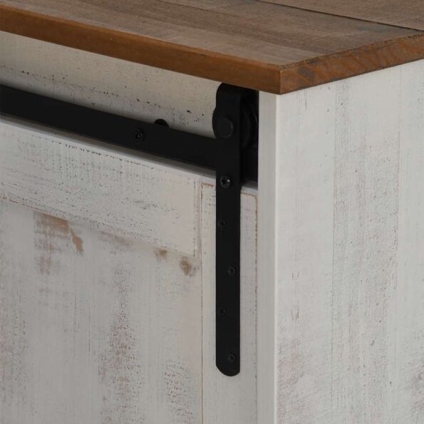 vidaXL TV skrinka HALDEN 2 posuvne dvere Biela 150x40x60 cm Masiv – Obrázok 7