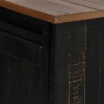 vidaXL TV skrinka HALDEN 2 posuvné dvierka čierna 150x40x60 cm masív – Obrázok 7