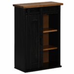 vidaXL závesná skriňa HALDEN s posuvnými dverami čierna 49x22,5x70 cm – Obrázok 2