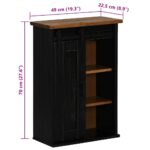 vidaXL závesná skriňa HALDEN s posuvnými dverami čierna 49x22,5x70 cm – Obrázok 7