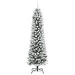 vidaXL Zasnežený umelý úzky vianočný stromček 240 cm PVC a PE – Obrázok 2