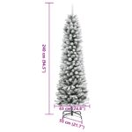 vidaXL Zasnežený umelý úzky vianočný stromček 240 cm PVC a PE – Obrázok 8