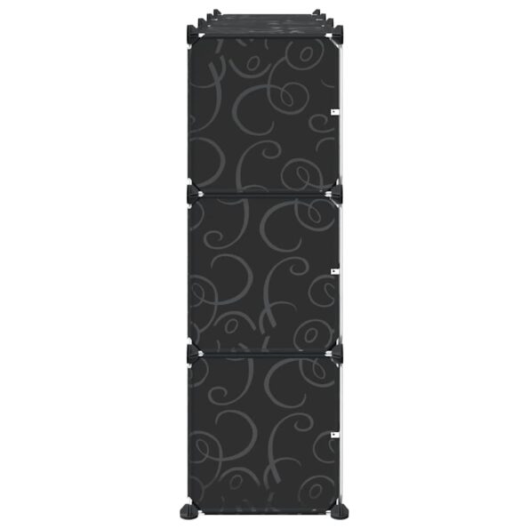 vidaXL Úložný kockovaný organizér s 9 kockami a dverami priehľadný PP – Obrázok 6