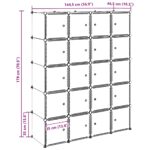 VidaXL úložný organizér na kocky s 20 kockami a závesnými tyčami PP – Obrázok 12