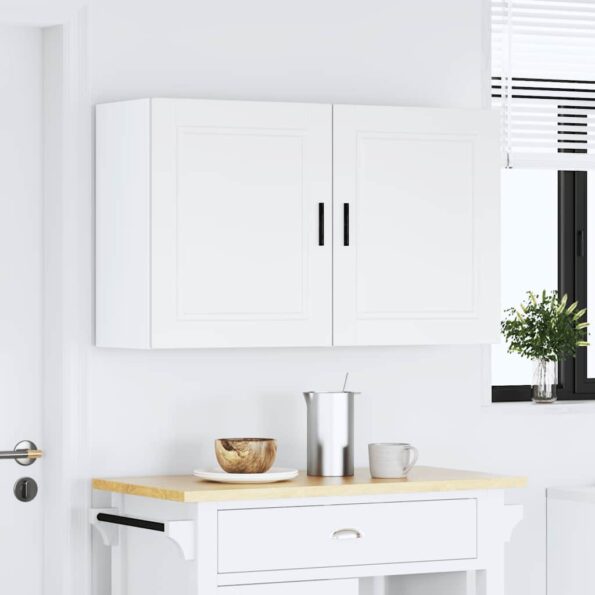 vidaXL kuchynské nástenné skrinky 2 ks "Porto" White Engineered Wood – Obrázok 3