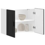 vidaXL Kuchynská nástenná skrinka Porto, čierna, kompozitné drevo