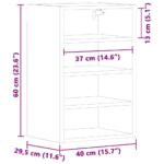 VidaXL Závesná skrinka Čierna 40x29,5x60 cm Drevené – Obrázok 10