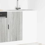 vidaXL Drezová základná skrinka, sivé sonoma, kompozitné drevo – Obrázok 3