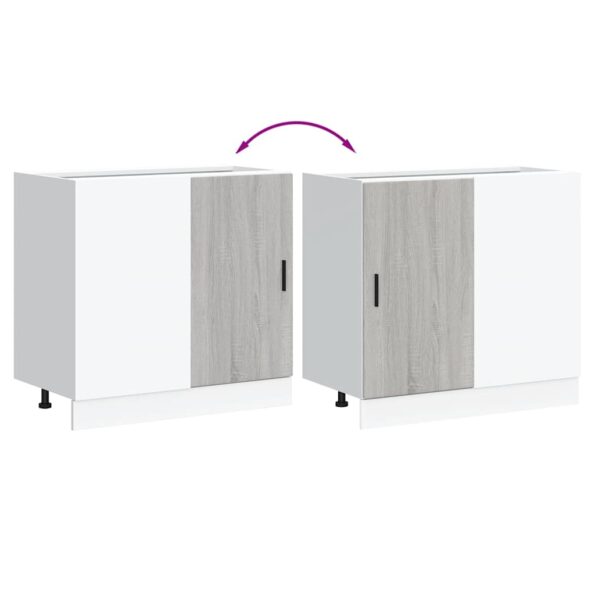 vidaXL Drezová základná skrinka, sivé sonoma, kompozitné drevo – Obrázok 9