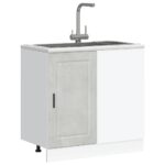 vidaXL Kuchynská spodná skrinka Porto, betónovo sivé, kompozitné drevo – Obrázok 4