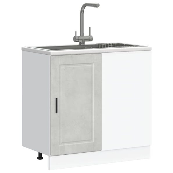 vidaXL Kuchynská spodná skrinka Porto, betónovo sivé, kompozitné drevo – Obrázok 4