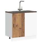 vidaXL Kuchynská spodná skrinka Porto, staré drevo, kompozitné drevo – Obrázok 4