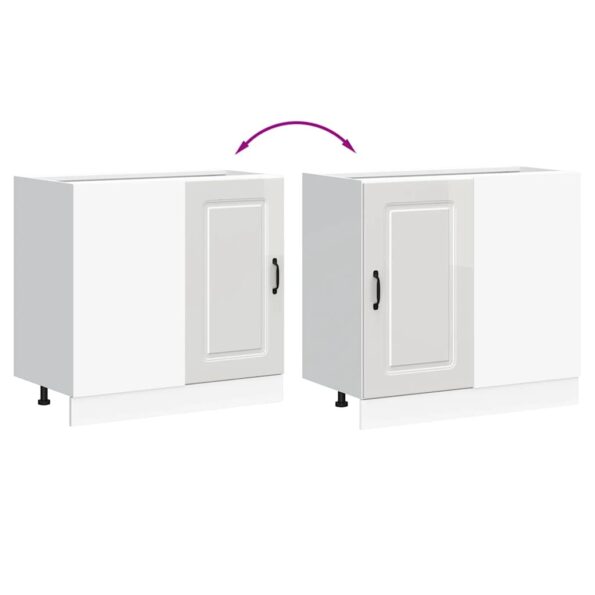 vidaXL Kuchynská spodná skrinka Kalmar, lesklá biela, kompozitné drevo – Obrázok 9