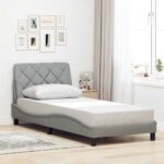 vidaXL Posteľ bez matraca bledosivý 80x200 cm látka