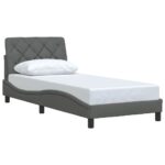 vidaXL Posteľ bez matraca tmavosivá 80x200 cm látka – Obrázok 3