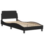 vidaXL Rám postele bez matraca Čierna 80x200cm Látka – Obrázok 6
