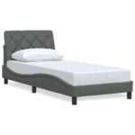 vidaXL Rám postele bez matraca tmavosivá 90x190 cm látka – Obrázok 2