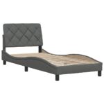 vidaXL Rám postele bez matraca tmavosivá 90x190 cm látka – Obrázok 4