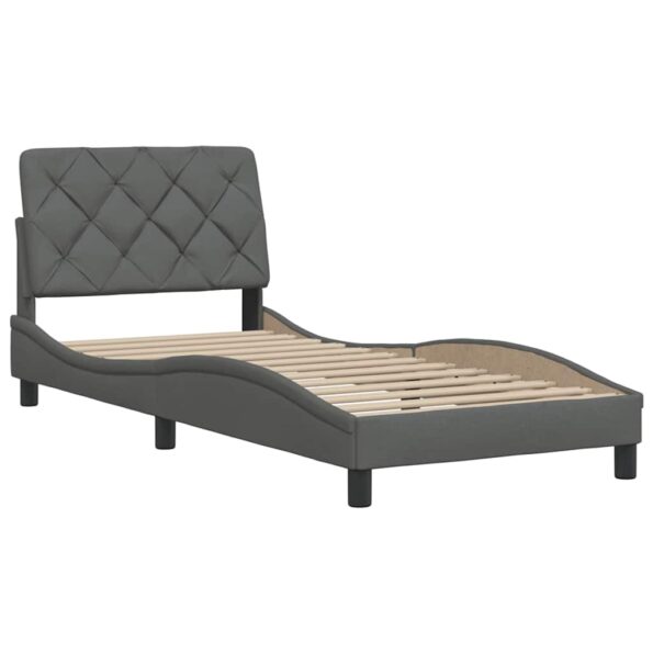 vidaXL Rám postele bez matraca tmavosivá 90x190 cm látka – Obrázok 4