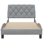 vidaXL Posteľ bez matraca bledosivý 100x200 cm látka – Obrázok 5